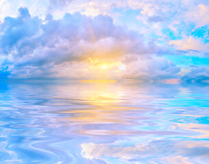 Wall Mural - background with sky over the water