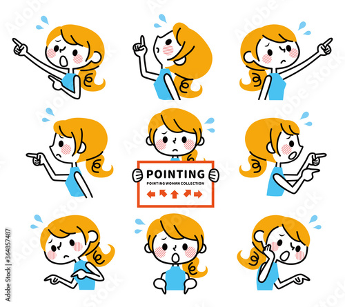 色んな方向を指さす女性 困る 焦る Stock Vector Adobe Stock 色んな方向を指さす女性 困る 焦る Stock Vector Adobe Stock