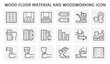 © DifferR - Wood floor material and woodworking vector icon set design.