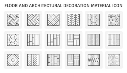 Floor and architecture decoration material vector icon set design.
