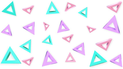 Wall Mural - abstract pattern geometry shape triangle pink pastel colorful cute background. 3d illustration. post