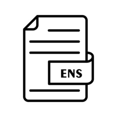 vector illustration icon of ENS File Format Outline