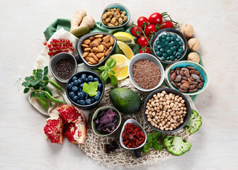 Wall Mural - Healthy food selection