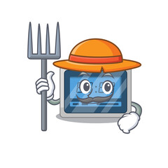 Poster - Digital timer mascot design working as a Farmer wearing a hat