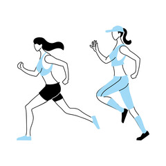 Sticker - women in sportswear for running