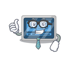 Sticker - cartoon drawing of digital timer Businessman wearing glasses and tie