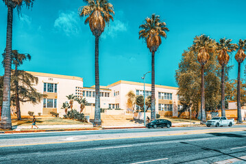 Wall Mural - Famous Hollywood Boulevard and the Avenue of Stars in Hollywood.