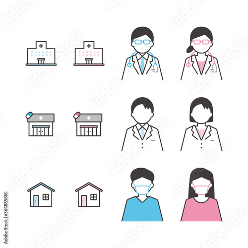 医師と薬剤師と患者のベクターアイコンイラストセット Vector De Stock Adobe Stock 医師と薬剤師と患者のベクターアイコンイラストセット Vector De Stock Adobe Stock