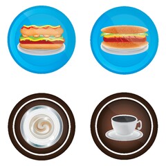 Wall Mural - food icons