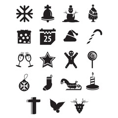 Poster - set of christmas icons