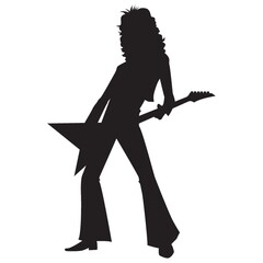 Poster - silhouette of a rockstar playing guitar