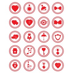 Poster - set of heart icons