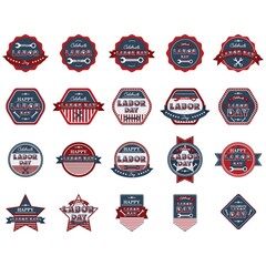 Wall Mural - set of labor day labels