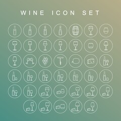 Poster - wine icon set