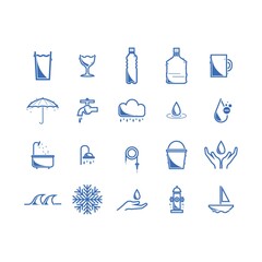 Poster - water related icons set