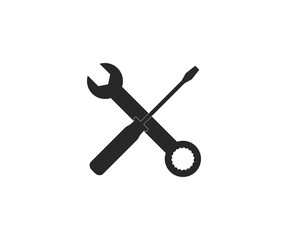 Wall Mural - Screwdriver and wrench icon. Vector illustration, flat design.