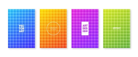Wall Mural - colorful geometric cover set. square minimal poster desidn