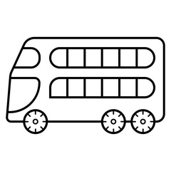 Two floor bus icon vector