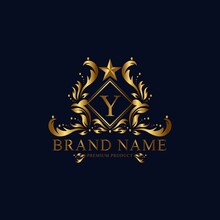 Y Premium Luxury Gold Monogram Logo. Y Letter Logo. Y Monogram Luxury Gold Logo.