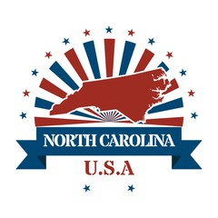 Sticker - north carolina state map label