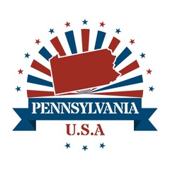 Sticker - pennsylvania state map label