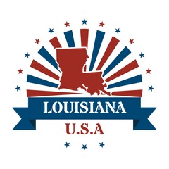 Sticker - louisiana state map label