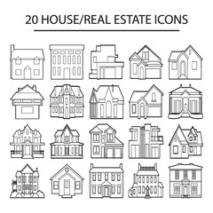 Canvas Print - set of house icons