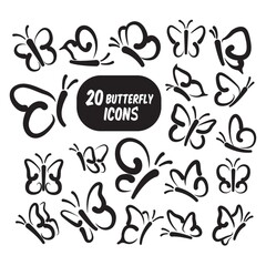 Sticker - butterfly icons