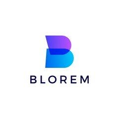 Wall Mural - b letter gradient logo vector icon illustration