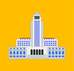 Canvas Print - Los Angeles City Hall. illustration for web and mobile design.