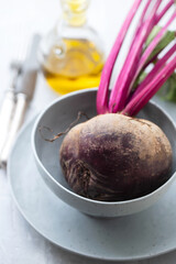 Sticker - fresh beet root in a gray bowl