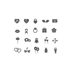 Canvas Print - collection love icons