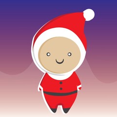 Sticker - boy in santa costume