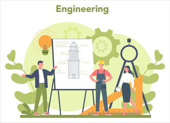 Wall Mural - engineer concept. professional occupation to design and build