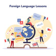 Language learning concept. Study foreign languages with native