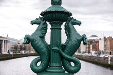 Ornate Cast Iron In The  Grattan Bridge In Dublin, Ireland