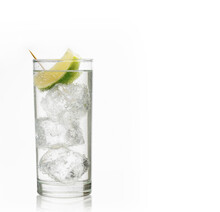 Glass Of Gin And Tonic With Ice And Lime
