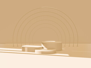 Wall Mural - 3d render of total white podiums for products. winner platform.