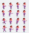 © David - Cartoon character businessman in smart casual style. Set with different postures, attitudes and poses, doing different activities in isolated vector illustrations.