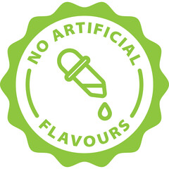 no artificial flavours green icon stamp rounded 