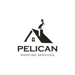 logo design template vector roofing service construction home repair modern simple outdoor 