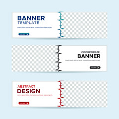 Wall Mural - Set of three vector abstract banners with place for photo. Trendy modern flat material design style. Business ad. Text placeholder. vector eps 10