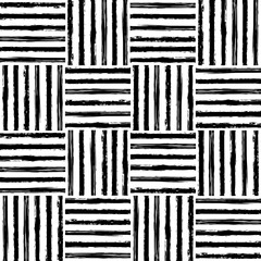 Wall Mural - abstract grunge brush stroke blots line seamless pattern. brushstroke checkered texture. hand drawn 