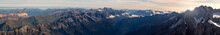 Panorama Of Mountain Range At Down. Mont Blanc Massif