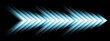 Blue abstract glowing arrows tech banner design. Futuristic neon background. Vector illustration