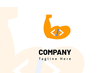 muscle web code illustration logo template
