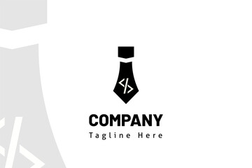 tie man web code illustration logo template