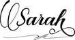 Sarah- Women Name Hand Written Typography word modern 
Calligraphy Text 