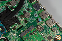 Part Of The Laptop Motherboard With A Heatsink For The Processor
