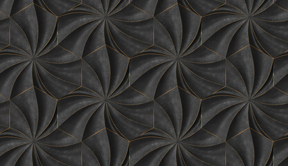 Wall Mural - 3D Wallpaper simulating 3D panels of white concrete. High quality seamless texture.